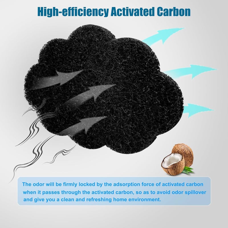 ShuRex 12-Pack Universal Stick-on Trash Can Odor Absorbing Filters, Activated Charcoal Purifying Deodorizer for Trash Cans, Compost Buckets, Countertop and Recycle Bins (Cloud) - Image 2